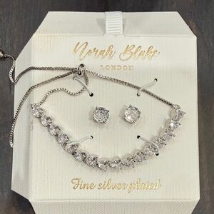 Silver Necklace and Earring Set